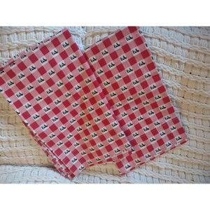 Red White Check Cows Pillowcases Gingham Handmade